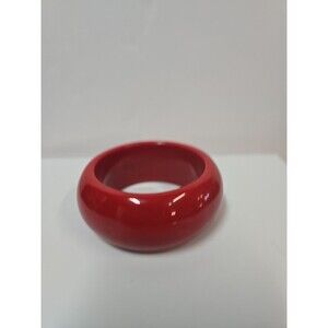 Vintage Cherry Red Wide Lucite Chunky  Bangle Bracelet MOD Excellent Condition